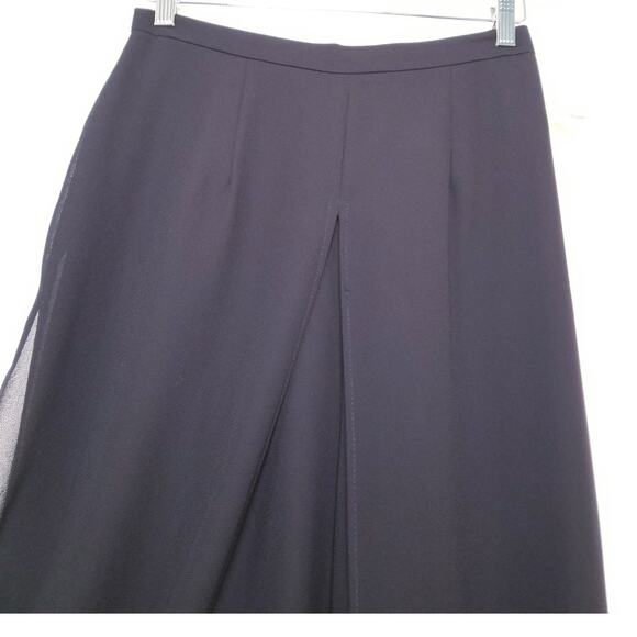 NWOT's-J R Nites/Caliendo Black Sheer Wide Leg Chiffon Pants Sheer Overlay Sz 8 - Picture 2 of 9